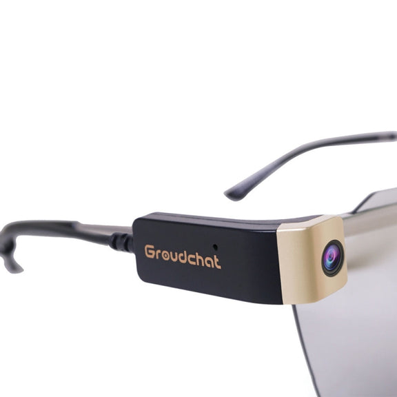 Groudchat JP1DV1 1080P HD Smart Camera Mobile Phone USB Live Camera for Glasses Legs, Built-in Sound-absorbing and Noise-reducing Microphone (Black Gold)