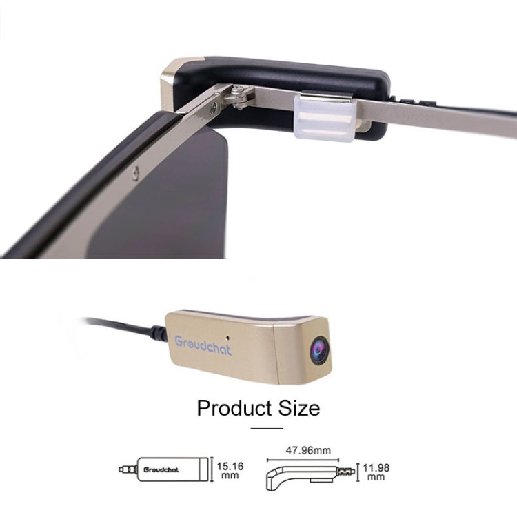 Groudchat JP1DV1 1080P HD Smart Camera Mobile Phone USB Live Camera for Glasses Legs, Built-in Sound-absorbing and Noise-reducing Microphone(Gold Black)