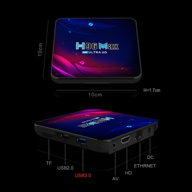 H96 Max V11 4K Smart TV BOX Android 11.0 Media Player with Remote Control, RK3318 Quad-Core 64bit Cortex-A53, RAM: 4GB, ROM: 32GB, Support Dual Band WiFi, Bluetooth, Ethernet, EU Plug - RK3318 by PMC TechLife | Online Shopping South Africa | PMC TechLife | Buy Now Pay Later Mobicred