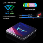 H96 Max V11 4K Smart TV BOX Android 11.0 Media Player with Remote Control, RK3318 Quad-Core 64bit Cortex-A53, RAM: 4GB, ROM: 32GB, Support Dual Band WiFi, Bluetooth, Ethernet, EU Plug