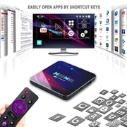 H96 Max V11 4K Smart TV BOX Android 11.0 Media Player with Remote Control, RK3318 Quad-Core 64bit Cortex-A53, RAM: 4GB, ROM: 64GB, Support Dual Band WiFi, Bluetooth, Ethernet, EU Plug