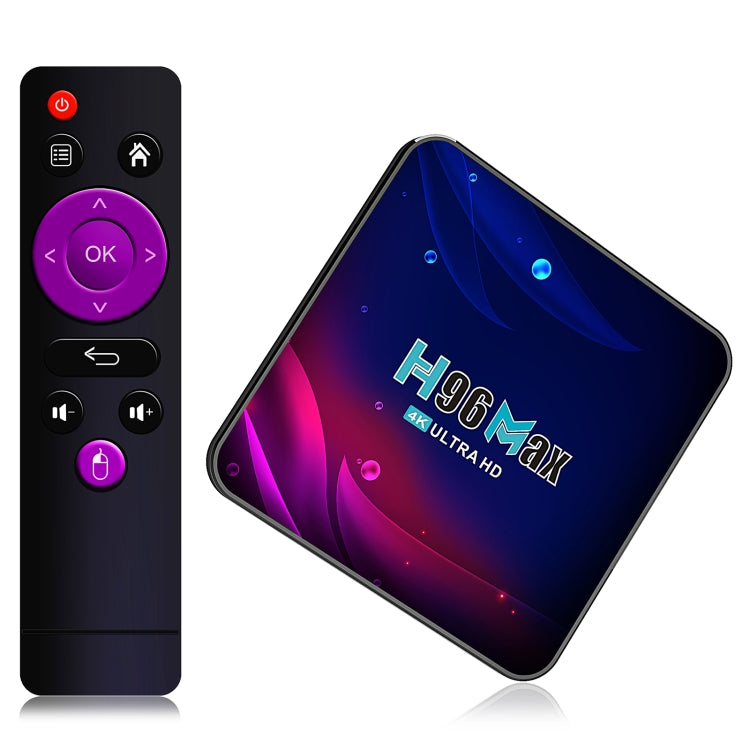 H96 Max V11 4K Smart TV BOX Android 11.0 Media Player with Remote Control, RK3318 Quad-Core 64bit Cortex-A53, RAM: 4GB, ROM: 64GB, Support Dual Band WiFi, Bluetooth, Ethernet, EU Plug