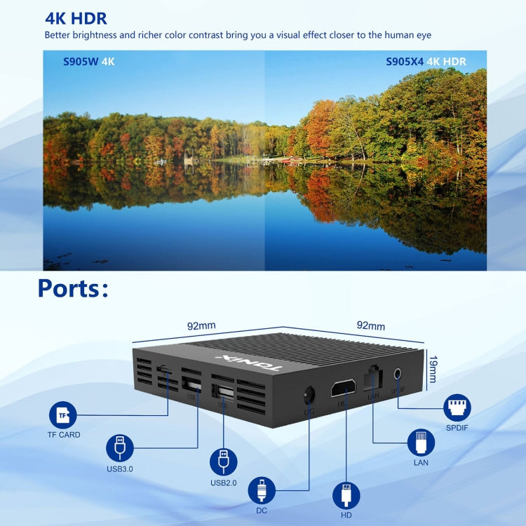 Tanix X4 Android 11 Smart TV Box, Amlogic S905X4 Quad Core, 4GB+32GB, Dual Wifi, BT(US Plug)