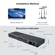 MECOOL KA2 Video Calling on TV Android 10.0 Smart TV Box with Remote Control, Amlogic S905X4 Quad Core Cortex A35, 4GB+64GB, Dual-Band / Ethernet / Camera(AU Plug)