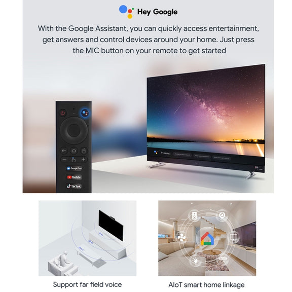 MECOOL KA2 Video Calling on TV Android 10.0 Smart TV Box with Remote Control, Amlogic S905X4 Quad Core Cortex A35, 4GB+64GB, Dual-Band / Ethernet / Camera(EU Plug)