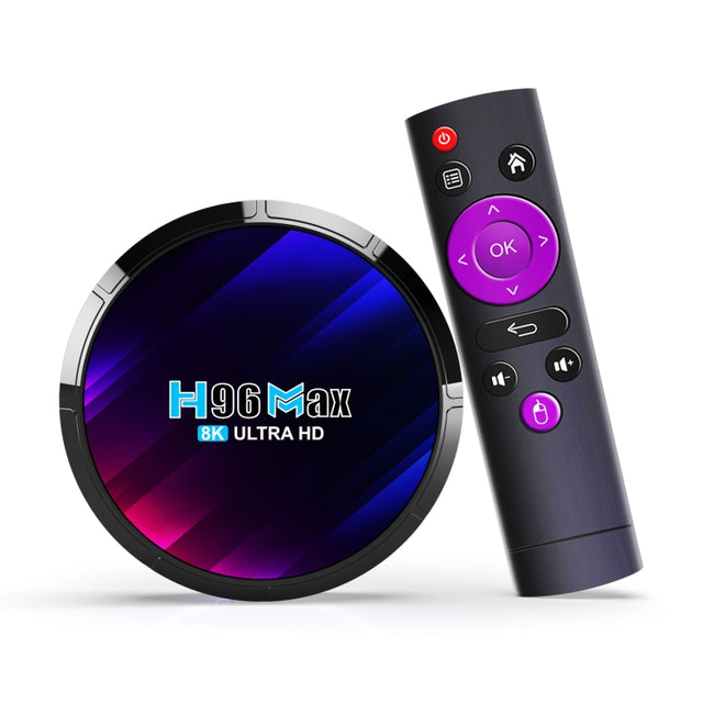 H96 Max 8K Ultra HD Smart TV Box Android 13.0 Media Player with Remote Control, RK3528 Quad-Core, 2GB+16GB(US Plug)