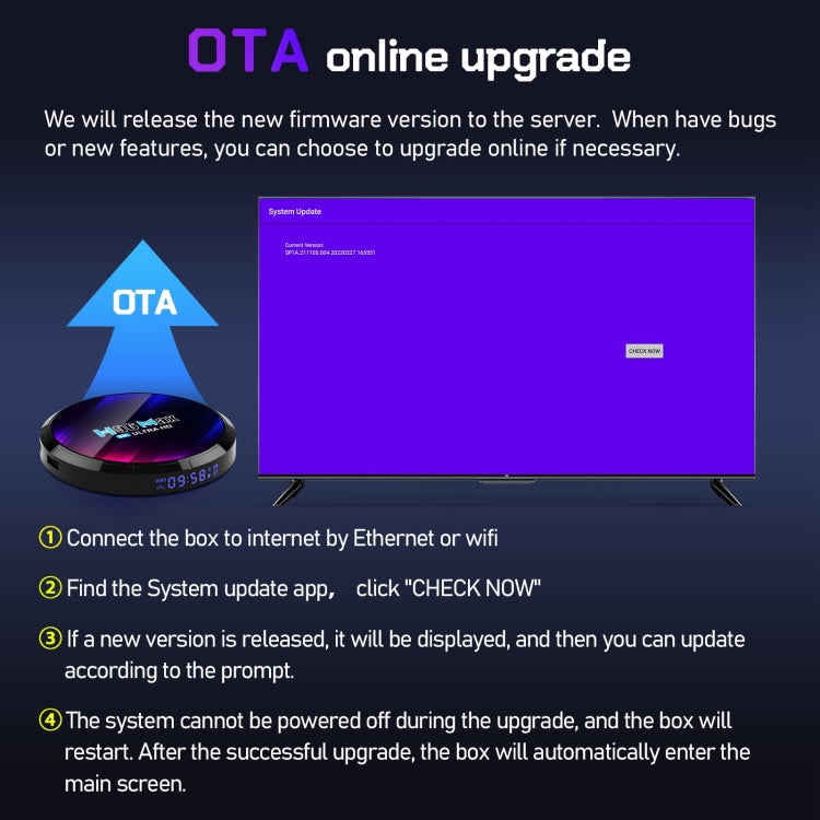 H96 Max 8K Ultra HD Smart TV Box Android 13.0 Media Player with Remote Control, RK3528 Quad-Core, 2GB+16GB(US Plug)