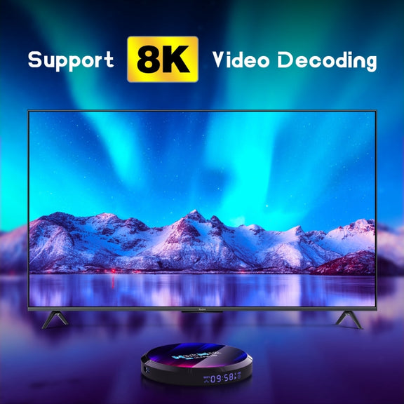 H96 Max 8K Ultra HD Smart TV Box Android 13.0 Media Player with Remote Control, RK3528 Quad-Core, 4GB+32GB(US Plug)
