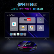 H96 Max 8K Ultra HD Smart TV Box Android 13.0 Media Player with Remote Control, RK3528 Quad-Core, 4GB+64GB(US Plug)