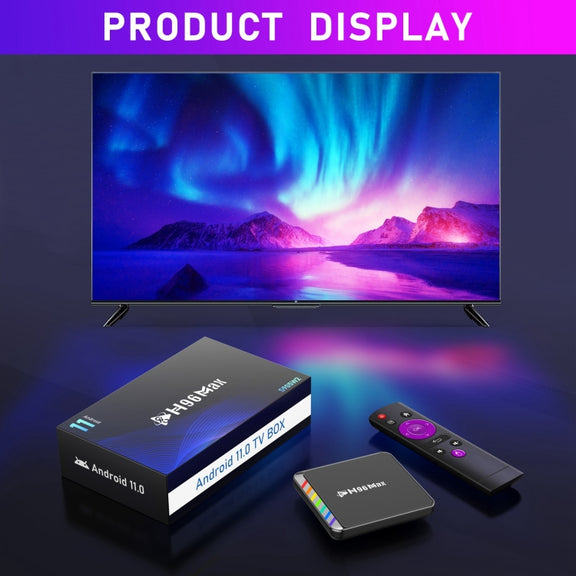 H96 Max W2 4K Ultra HD Android 11.0 Smart TV Box with Remote Control, Amlogic S905W2 Quad-Core, 4GB+64GB(UK Plug)