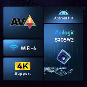 H96 Max W2 4K Ultra HD Android 11.0 Smart TV Box with Remote Control, Amlogic S905W2 Quad-Core, 4GB+64GB(US Plug)