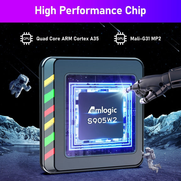 H96 Max W2 4K Ultra HD Android 11.0 Smart TV Box with Remote Control, Amlogic S905W2 Quad-Core, 4GB+64GB(UK Plug)