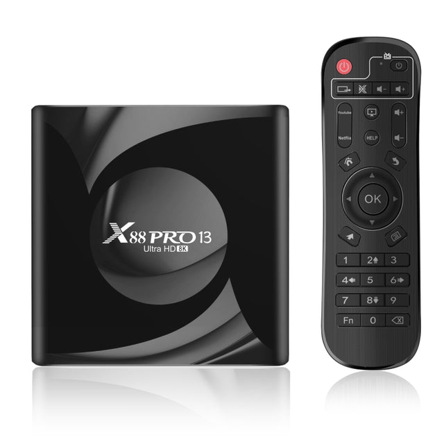 X88 Pro 13 Android 13.0 Smart TV Box with Remote Control, RK3528 Quad-Core, 4G+64GB (EU Plug)