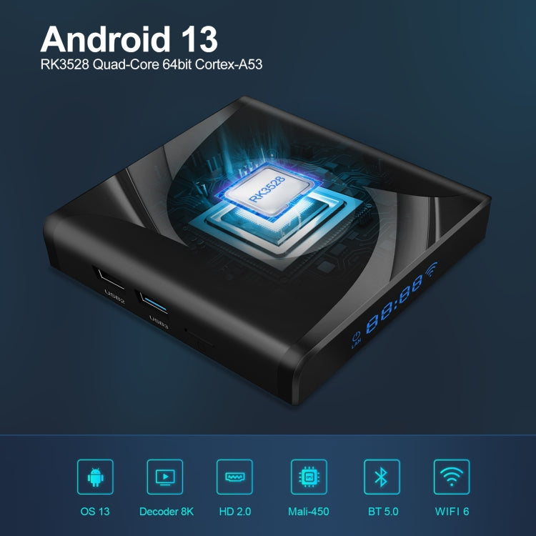 X88 Pro 13 Android 13.0 Smart TV Box with Remote Control, RK3528 Quad-Core, 4G+64GB (UK Plug) - Others by PMC TechLife | Online Shopping South Africa | PMC TechLife | Buy Now Pay Later Mobicred