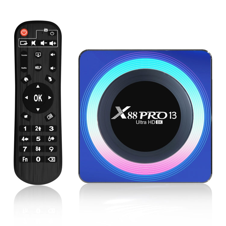 Acrylic X88 Pro 13 8K Ultra HD Android 13.0 Smart TV Box with Remote Control, RK3528 Quad-Core, 2GB+16GB(US Plug) - Others by PMC TechLife | Online Shopping South Africa | PMC TechLife | Buy Now Pay Later Mobicred