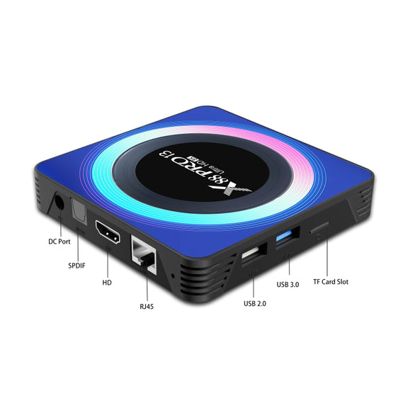 Acrylic X88 Pro 13 8K Ultra HD Android 13.0 Smart TV Box with Remote Control, RK3528 Quad-Core, 4G+32GB(US Plug)