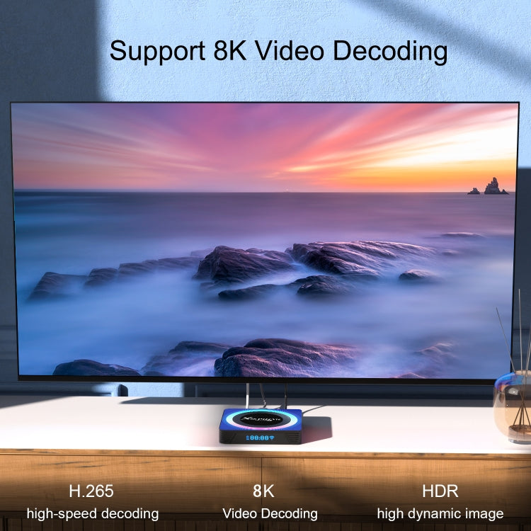 Acrylic X88 Pro 13 8K Ultra HD Android 13.0 Smart TV Box with Remote Control, RK3528 Quad-Core, 4G+64GB (US Plug)