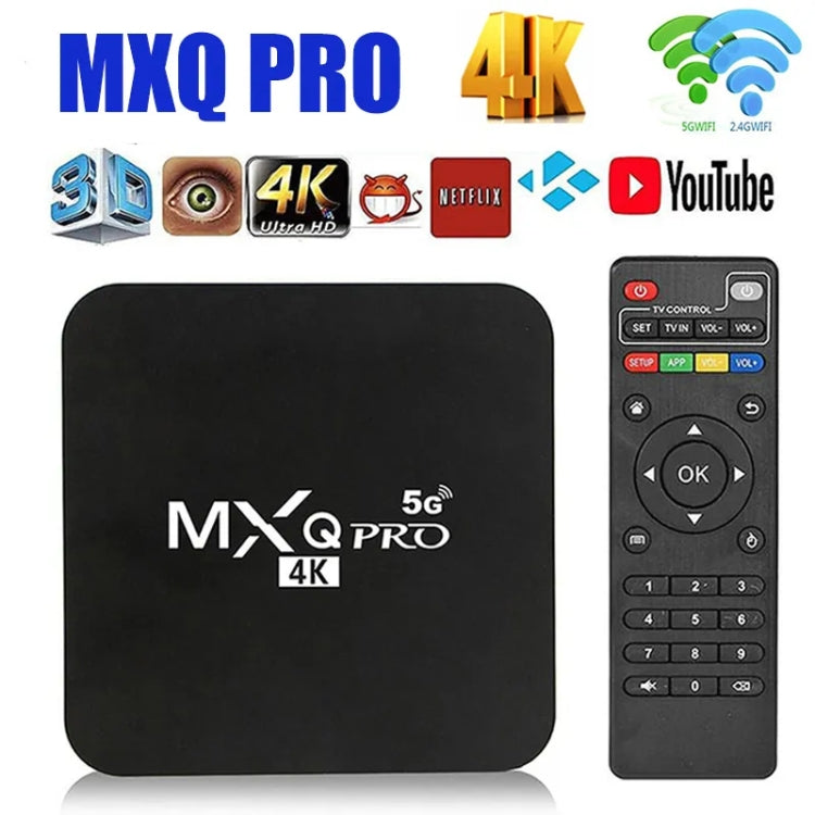 MXQ Pro 4K TV Box Rockchip RK3228A Quad Core CPU Android 7.1, 1GB+8GB wtih Remote Control, EU Plug - RK3228A by PMC TechLife | Online Shopping South Africa | PMC TechLife | Buy Now Pay Later Mobicred