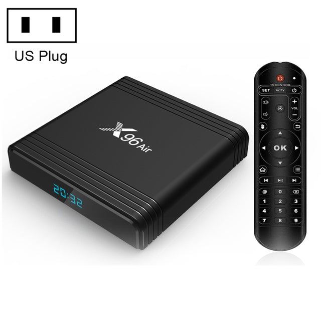 X96 Air 8K Smart TV BOX Android 9.0 Media Player with Remote Control, Quad-core Amlogic S905X3, RAM: 2GB, ROM: 16GB, Dual Band WiFi, US Plug