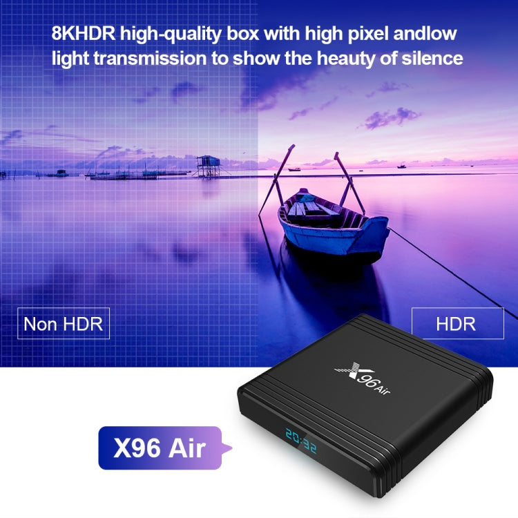 X96 Air 8K Smart TV BOX Android 9.0 Media Player with Remote Control, Quad-core Amlogic S905X3, RAM: 4GB, ROM: 64GB, Dual Band WiFi, Bluetooth, EU Plug - Amlogic S905 by PMC TechLife | Online Shopping South Africa | PMC TechLife | Buy Now Pay Later Mobicred
