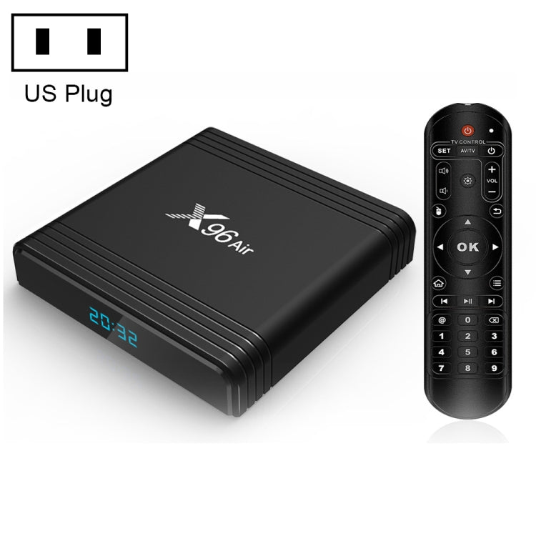 X96 Air 8K Smart TV BOX Android 9.0 Media Player with Remote Control, Quad-core Amlogic S905X3, RAM: 4GB, ROM: 64GB, Dual Band WiFi, Bluetooth, US Plug - Amlogic S905 by PMC TechLife | Online Shopping South Africa | PMC TechLife | Buy Now Pay Later Mobicred