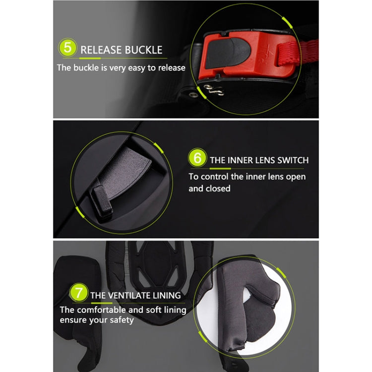 Soman 955 Skyeye Motorcycle Full / Open Face Bluetooth Helmet Headset Full Face, Supports Answer / Hang Up Calls(Black Green) - free shipping - PMC Jewellery - Order now!