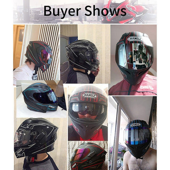 Soman 955 Skyeye Motorcycle Full / Open Face Bluetooth Helmet Headset Full Face, Supports Answer / Hang Up Calls(Black Green)