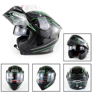 Soman 955 Skyeye Motorcycle Full / Open Face Bluetooth Helmet Headset Full Face, Supports Answer / Hang Up Calls(Black Green)