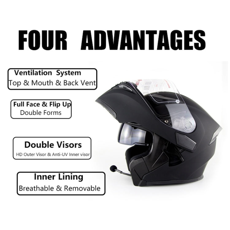 Soman 955 Skyeye Motorcycle Full / Open Face Bluetooth Helmet Headset Full Face, Supports Answer / Hang Up Calls(Matte Black) - Helmets by SOMAN | Online Shopping South Africa | PMC TechLife | Buy Now Pay Later Mobicred