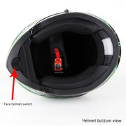 Soman 955 Skyeye Motorcycle Full / Open Face Bluetooth Helmet Headset Full Face, Supports Answer / Hang Up Calls(Black Green)