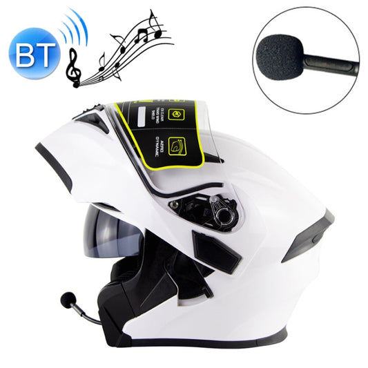 Soman 955 Skyeye Motorcycle Full / Open Face Bluetooth Helmet Headset Full Face, Supports Answer / Hang Up Calls(Pearl White) - free shipping - PMC Jewellery - Order now!