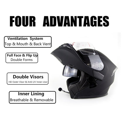 Soman 955 Skyeye Motorcycle Full / Open Face Bluetooth Helmet Headset Full Face, Supports Answer / Hang Up Calls(Matte Black) - free shipping - PMC Jewellery - Order now!