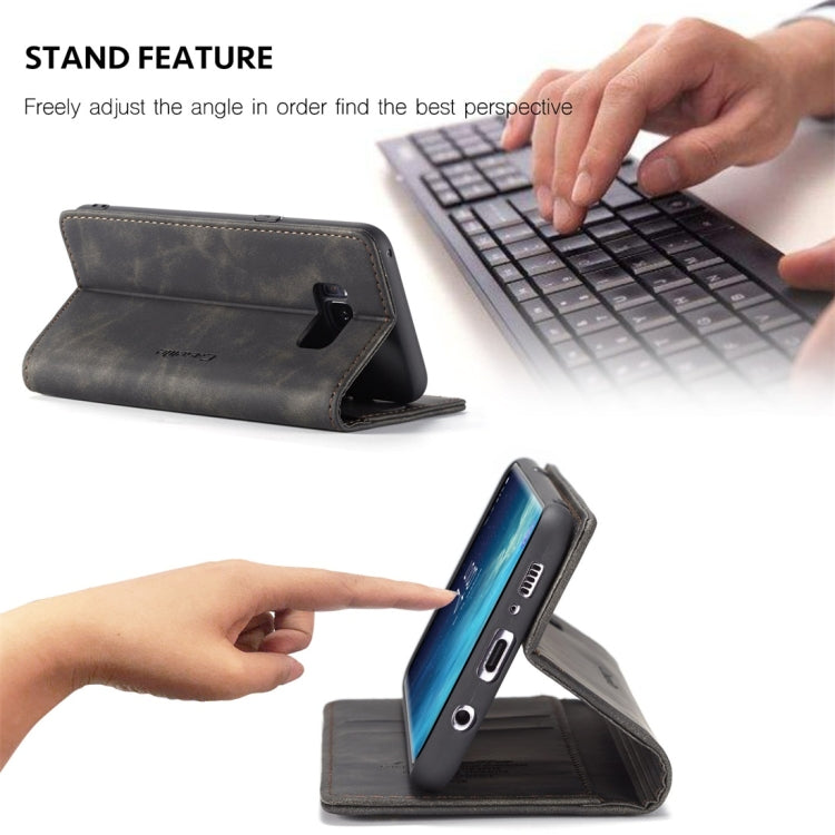 CaseMe-013 Multifunctional Retro Frosted Horizontal Flip Leather Case with Card Slot & Holder & Wallet for Galaxy S8 Plus(Black) - Galaxy Phone Cases by CaseMe | Online Shopping South Africa | PMC Jewellery | Buy Now Pay Later Mobicred