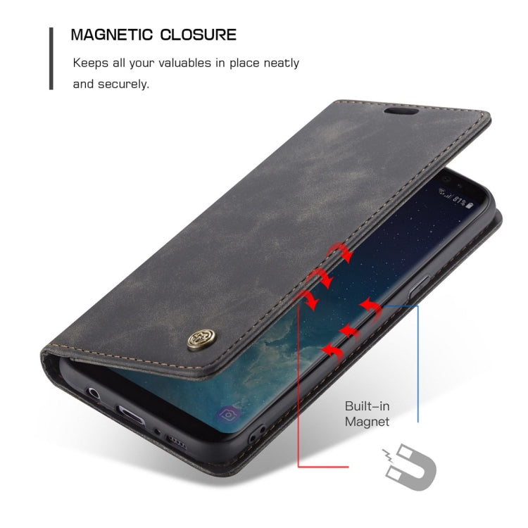 CaseMe-013 Multifunctional Retro Frosted Horizontal Flip Leather Case with Card Slot & Holder & Wallet for Galaxy S8 Plus(Black) - Galaxy Phone Cases by CaseMe | Online Shopping South Africa | PMC Jewellery | Buy Now Pay Later Mobicred