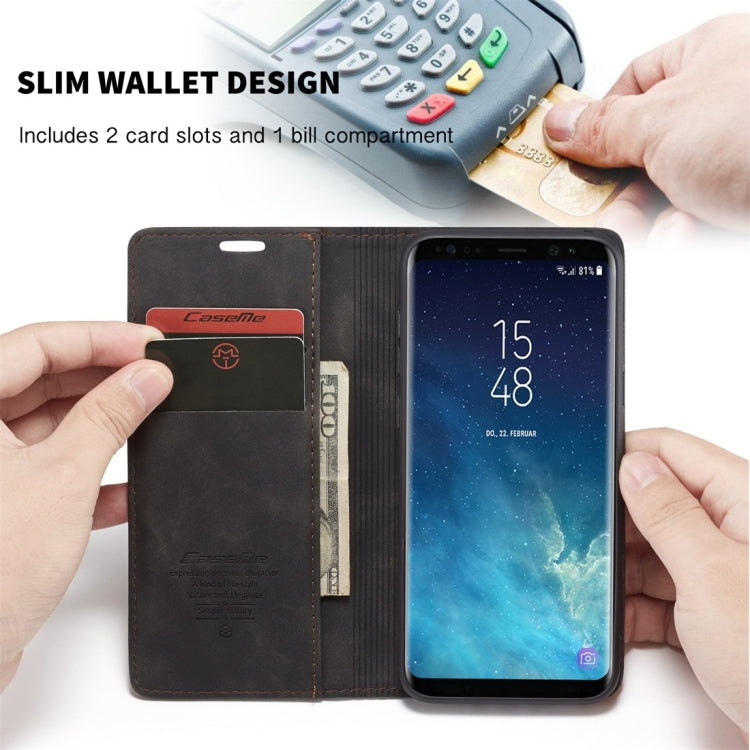 CaseMe-013 Multifunctional Retro Frosted Horizontal Flip Leather Case with Card Slot & Holder & Wallet for Galaxy S8 Plus(Black) - Galaxy Phone Cases by CaseMe | Online Shopping South Africa | PMC Jewellery | Buy Now Pay Later Mobicred