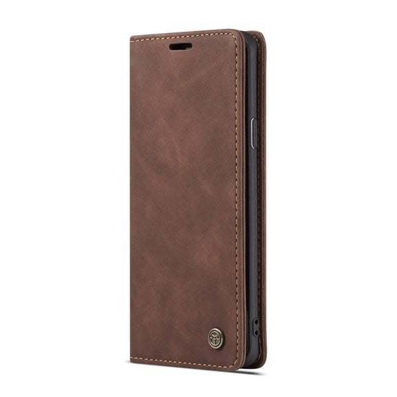 CaseMe-013 Multifunctional Retro Frosted Horizontal Flip Leather Case with Card Slot & Holder & Wallet for Galaxy S8 Plus(Coffee)