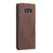 CaseMe-013 Multifunctional Retro Frosted Horizontal Flip Leather Case with Card Slot & Holder & Wallet for Galaxy S8 Plus(Coffee)