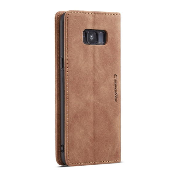 CaseMe-013 Multifunctional Retro Frosted Horizontal Flip Leather Case with Card Slot & Holder & Wallet for Galaxy S8 Plus(Brown)