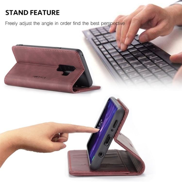 CaseMe-013 Multifunctional Retro Frosted Horizontal Flip Leather Case with Card Slot & Holder & Wallet for Galaxy S9 Plus(Wine Red) - Galaxy Phone Cases by CaseMe | Online Shopping South Africa | PMC Jewellery | Buy Now Pay Later Mobicred