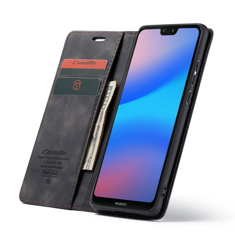 CaseMe-013 Multifunctional Horizontal Flip Leather Case with Card Slot & Holder for Huawei P20 Lite(Black) - Huawei Cases by CaseMe | Online Shopping South Africa | PMC Jewellery | Buy Now Pay Later Mobicred