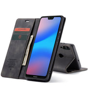 CaseMe-013 Multifunctional Horizontal Flip Leather Case with Card Slot & Holder for Huawei P20 Lite(Black)