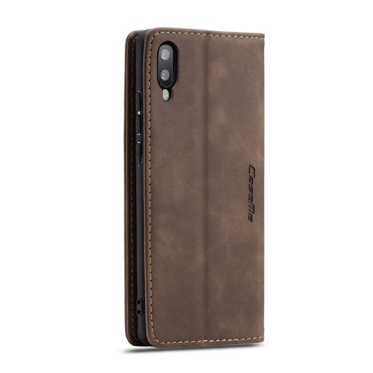 CaseMe-013 Multifunctional Horizontal Flip Leather Case with Card Slot & Holder for Galaxy M10(Coffee) - Galaxy Phone Cases by CaseMe | Online Shopping South Africa | PMC Jewellery | Buy Now Pay Later Mobicred
