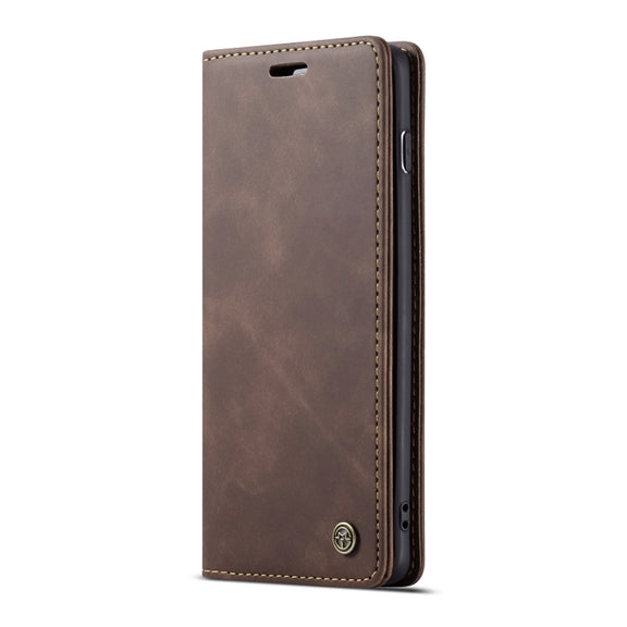 CaseMe-013 Multifunctional Horizontal Flip Leather Case with Card Slot & Holder for Galaxy S10 5G(Coffee)