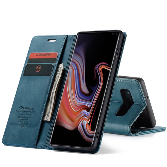 CaseMe-013 Multifunctional Horizontal Flip Leather Case with Card Slot & Holder for Galaxy S10 5G(Blue)