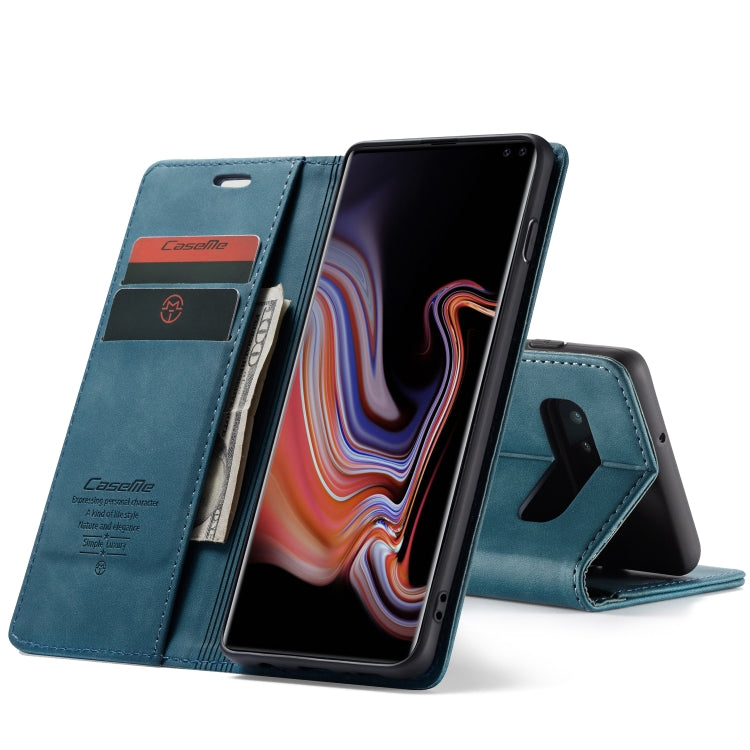 CaseMe-013 Multifunctional Horizontal Flip Leather Case with Card Slot & Holder for Galaxy S10 5G(Blue)