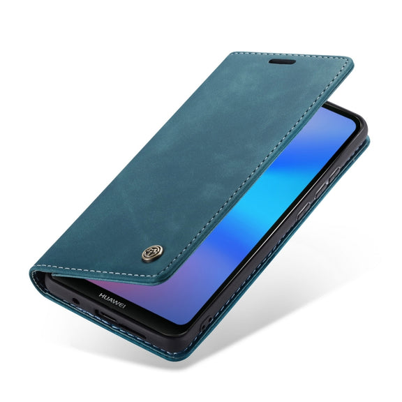 CaseMe-013 Multifunctional Horizontal Flip Leather Case with Card Slot & Holder for Huawei P20 Lite(Blue)