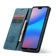 CaseMe-013 Multifunctional Horizontal Flip Leather Case with Card Slot & Holder for Huawei P20 Lite(Blue)