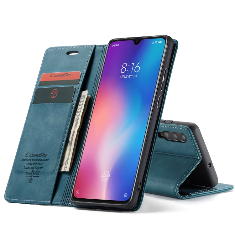 CaseMe-013 Multifunctional Horizontal Flip Leather Case with Card Slot & Holder for Xiaomi 9(Blue)