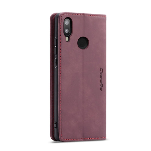 CaseMe-013 Multifunctional Horizontal Flip Leather Case with Card Slot & Holder for Huawei P20 Lite(Wine Red)