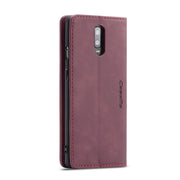 CaseMe-013 Multifunctional Horizontal Flip Leather Case with Card Slot & Holder for Oneplus 7(Wine Red)